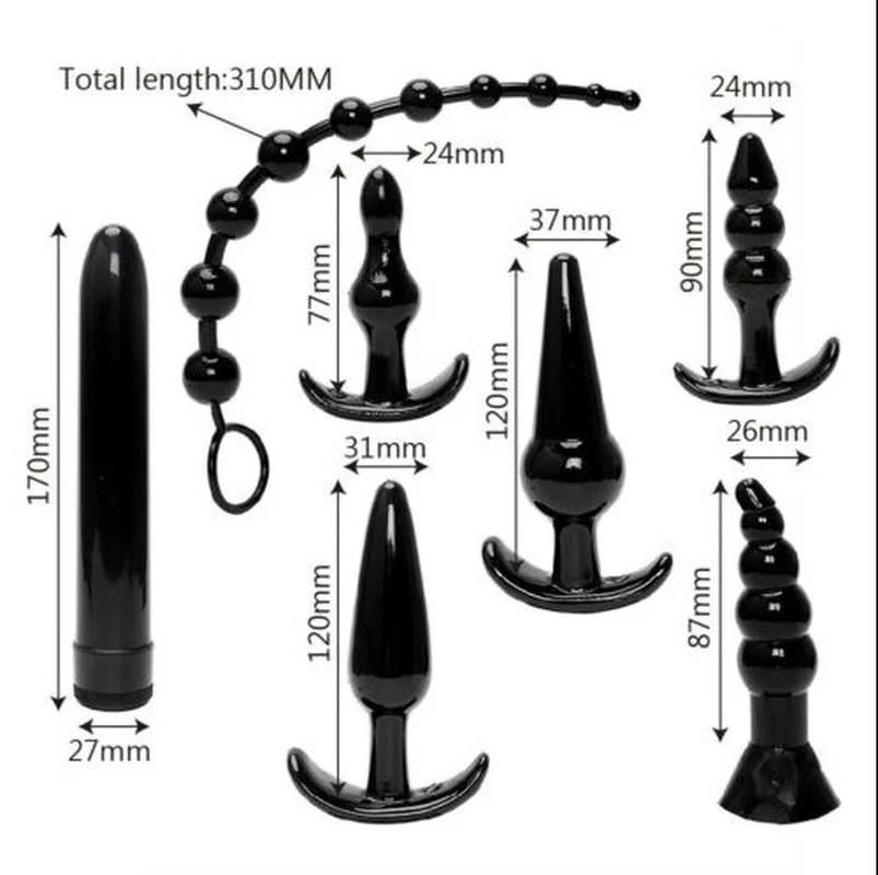 7pcs Anal Plug Set G-spot Prostate Massager Stimulator Butt Plug Anal Beads Ball Sex Toy for Beginners Man Women Couples Gay 18