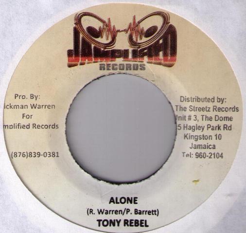 

7inch Record TONY REBEL - Alone NONE Jamplified Reco 2008 Jamaica Reggae, Ska & Dub Used