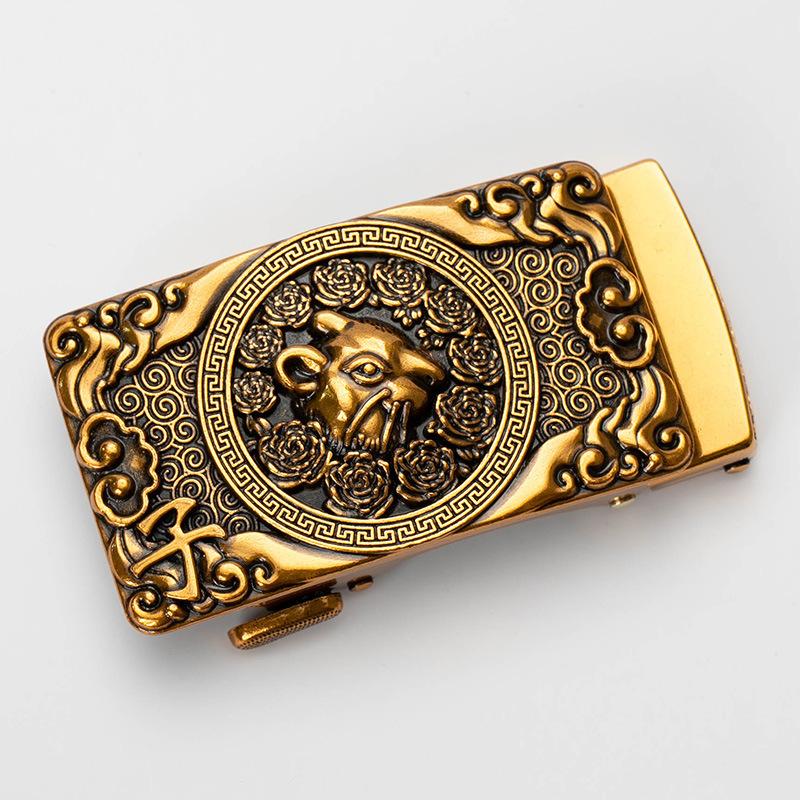 Zodiac Herren Automatik Gürtelschnalle Personalisiert Retro Kupfer 40cm Automatische Zinklegierung Gürtelschnalle