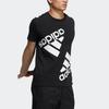 Adidas Contrast Logo Print Sports Fitness Round Neck T-Shirt Men Tops Black HE7409