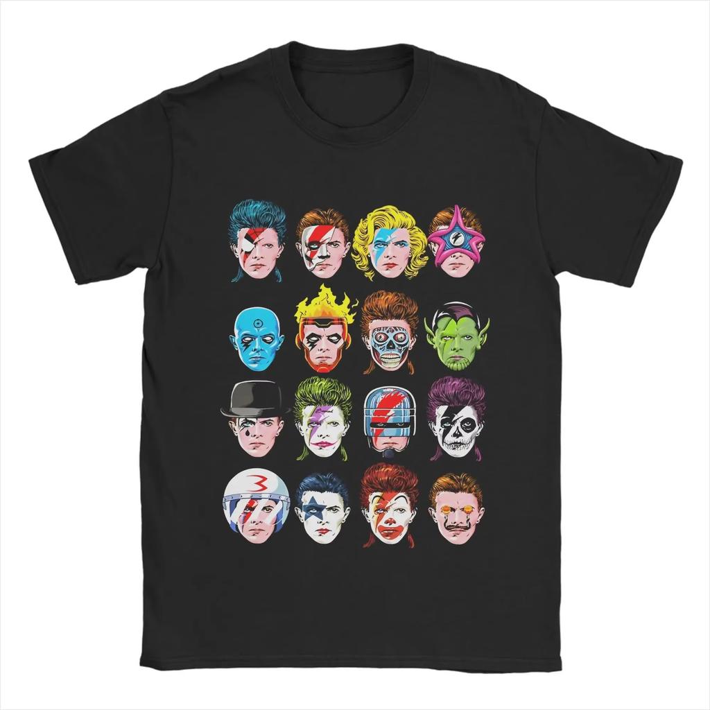 DDavids Bowied Casual Tees Crew Neck Clothes Printed Tshirt Oversized T Shirt Gothic Round Neck Cotton Tops New Casual T Shirt