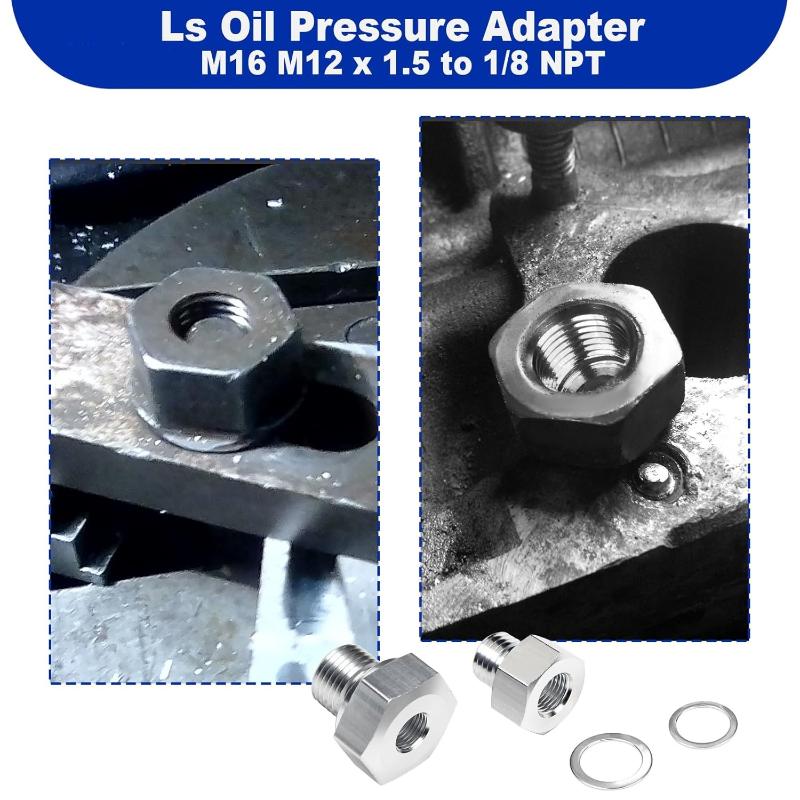 Adaptor Senzor Presiune Ulei Portabil Argintiu Adaptor Senzor Mascul M12 X 1.5 M16 X 1.5 La Femelă 1/8 Npt Adaptor Cu Garnitură