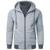 Men's Double Zipper Hooded Sweatshirt - Fashionable Casual Two-Piece Look