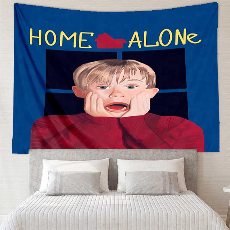 Home-Alone Print Tapestry, Backdrop, Easy Setup, Ideal for Bedroom, Office & Living Room, with Aesthetic Wall Hanging Decor.