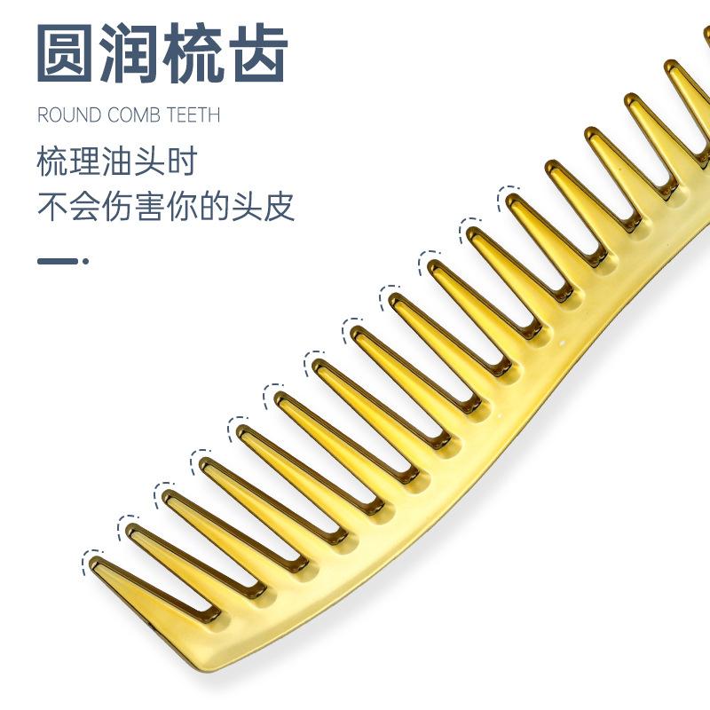 Galvanisieren Bunte Friseurkämme Antistatisch Entwirrkamm Weite Zinken Haarbürste Tragbar Frauen Salon Styling Zubehör
