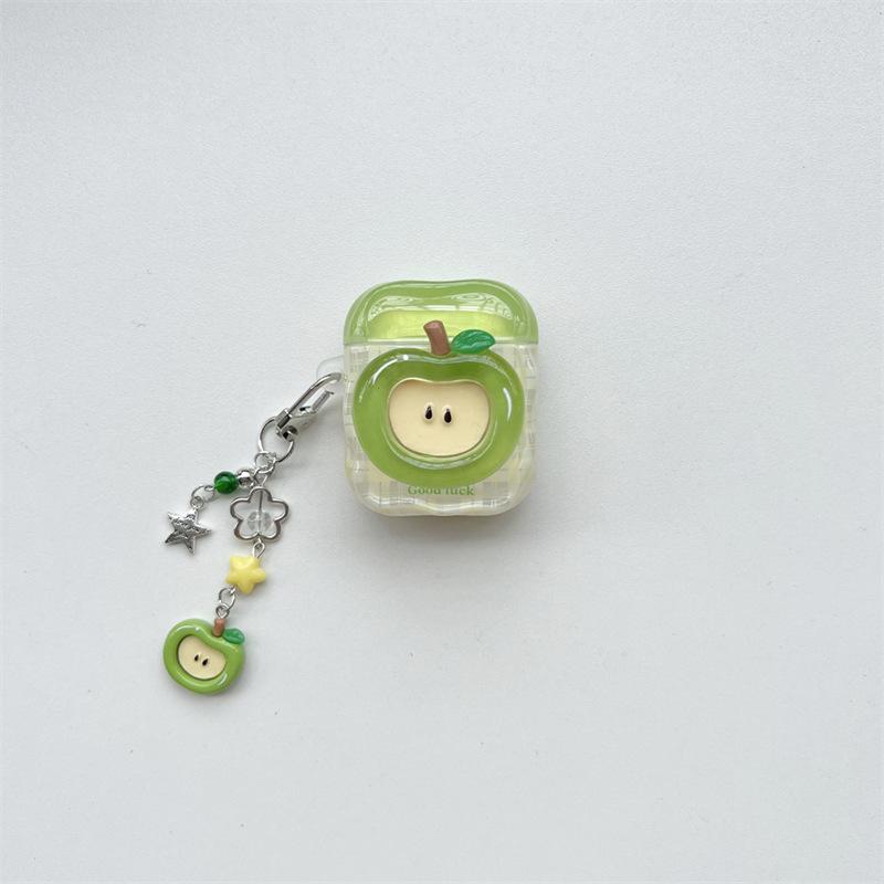 Blue Apple for AirPods Pro1 Apple Bluetooth Wireless 1/1/1 Generation Earphone Cover Cute Cartoon Woman