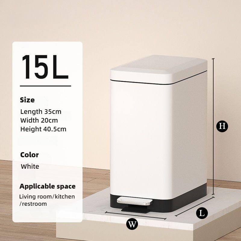Household Stainless Steel Garbage Can Foot Operated Bathroom Waste Bin Kitchen Living Room Garbage Storage Bucket