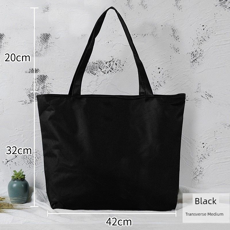 

Travel Fashion Office Worker Waterproof Eco Canvas Bag Pure black