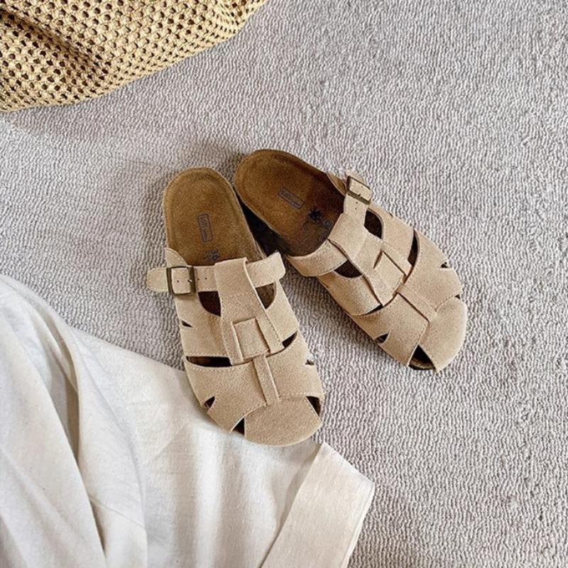 

Women s Half-slipper Shoes with Hollowed-out Thick-soled Clogs Worn Outside 35 сірий