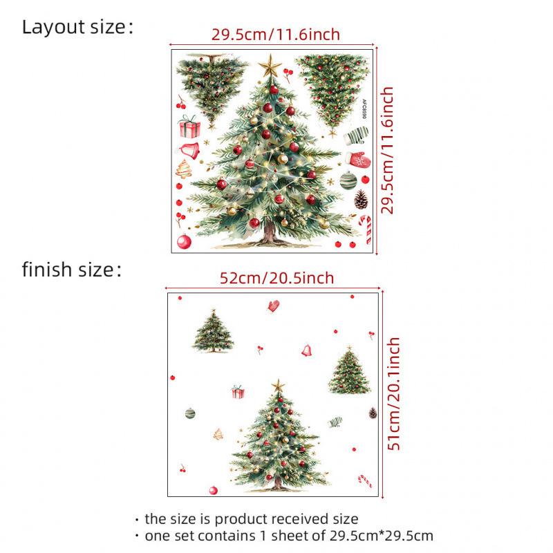 Festive Christmas Tree Toilet Sticker - Removable, Self-Adhesive Holiday Decor