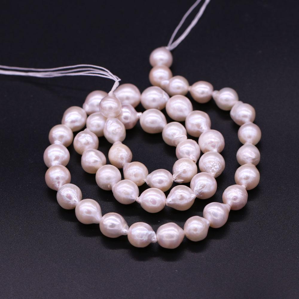 1String, Natural Freshwater Pearls, 8-9mm Round Tail Shape Pearl Beads for Jewelry Making DIY Crafts, Wedding Gifts for Women, 36cm