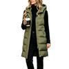 Women's Casual Hooded Cotton-Padded Vest Jacket Sleeveless Outerwear for Fall and Winter