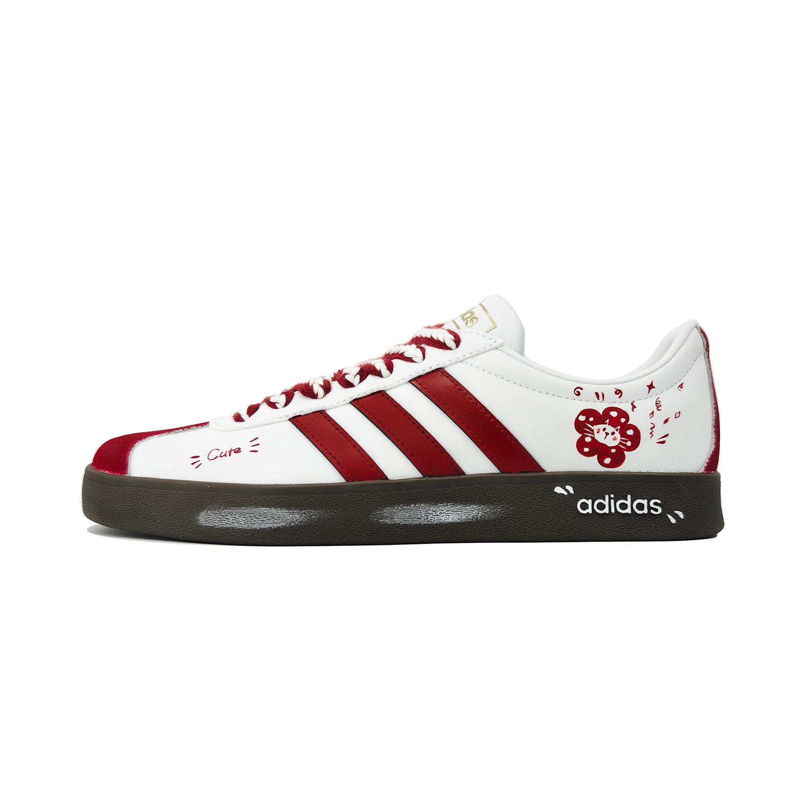 

Adidas Vl Court Classic Abrasion Resistant Slip Resistant Low top Skateboard Shoes Women s Red JQ2470(Team1148-) 45⅓