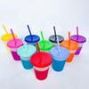 10pcs Per Set Temperature Sensitive 10-Color Changing Cup 16oz Straw Cup Changes Color When Cold Reusable