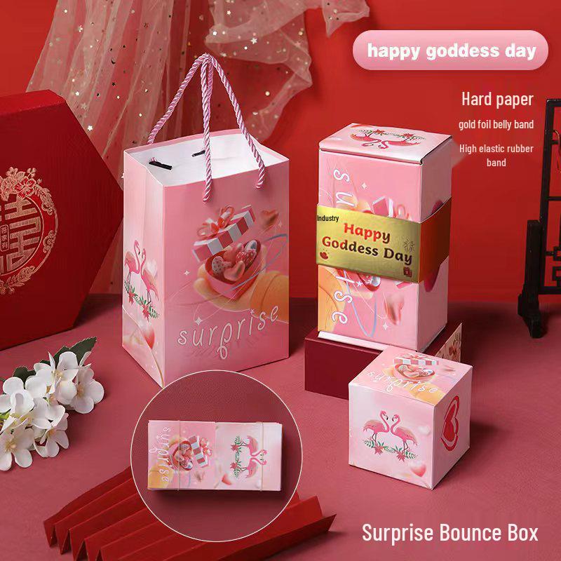 Douyin-Style Birthday Surprise Box: Popping Red Envelopes & Flying Confetti Explosion Gift