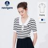 Women's Striped Knit Polo T-Shirt