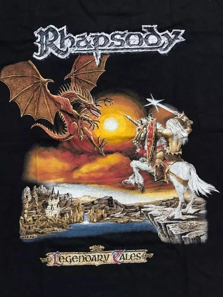 VTG RHAPSODY OF FIRE T-shirt Tee Unisex Cotton Gift Size S-5XL I0373 Unisex T-Shirt XXXL