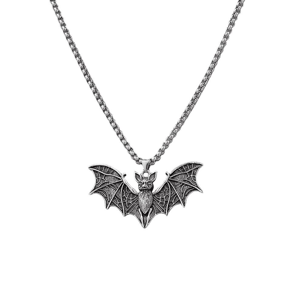 Gothic Diablo Skull Pendant Necklace Personality Punk Hip Hop Alloy Old Collarbone Chain Halloween Ornament Wholesale