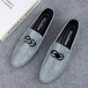Metal Buckle Loafers Genuine Leather Men's Slip On Flats Comfortable Man Casual Shoes Business Male Driving Footwear Moccasins