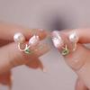 2024 Trendy Floral Pearl Stud Earrings: Elegant Tulip Design for Women