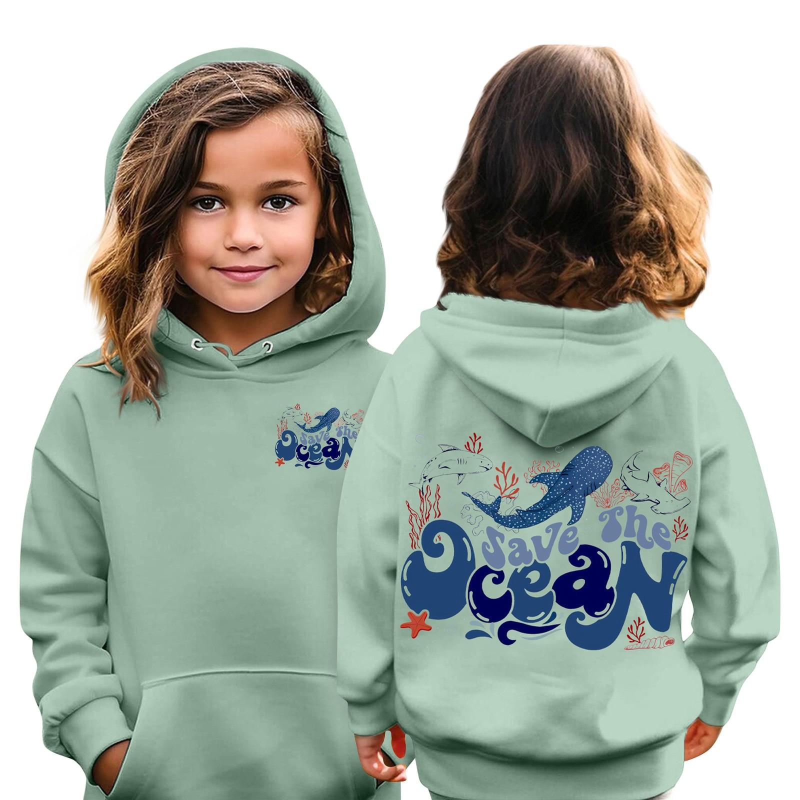 

Детские толстовки, свободная спортивная рубашка с капюшоном и принтом, модная спортивная рубашка 160