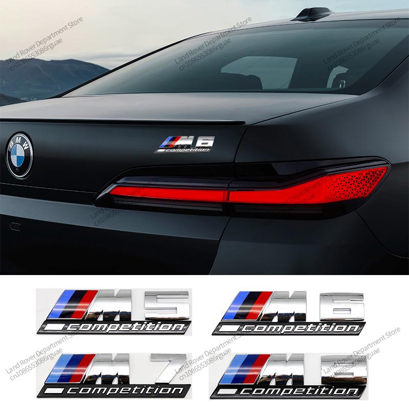 3D ABS Silver Black  Car Rear Trunk Stickers Competition Letters Badge Logo For BMW M Logo M1 M2 M3 M4 M5 M6 M7 M8 Competition