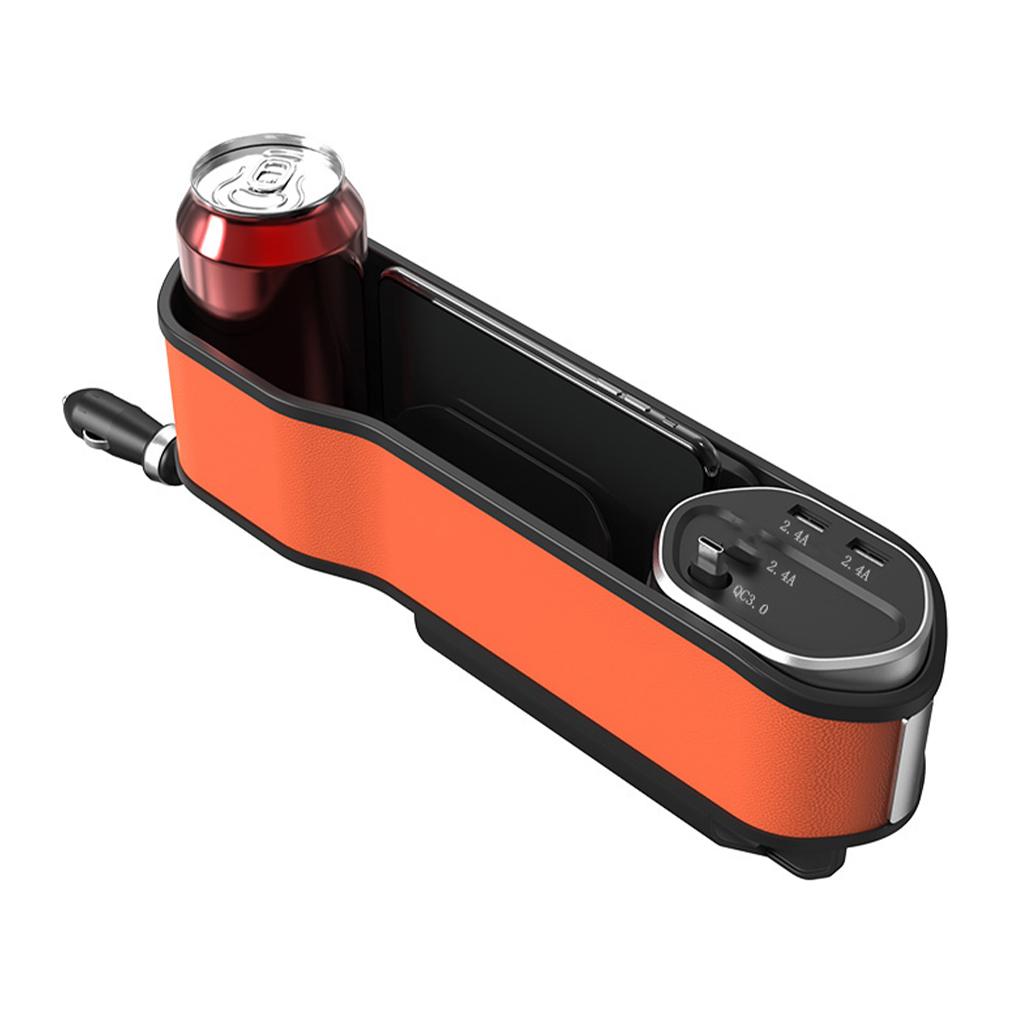 

Коробка для хранения в слоте автомобильного сиденья Прочная Надежная посадка Легкий доступ ко всем предметам и Свободные запутанные провода с беспроводной зарядкой