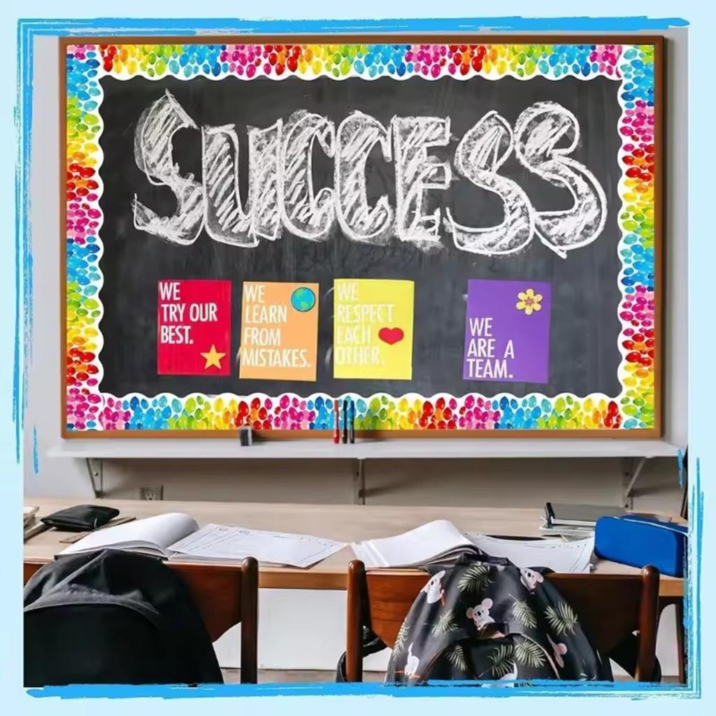 32 Colors 18M Self Adhesive Border Classroom Decors Border Trim Sticker Colorful Dot Trim Border Bulletin Board Border Trim