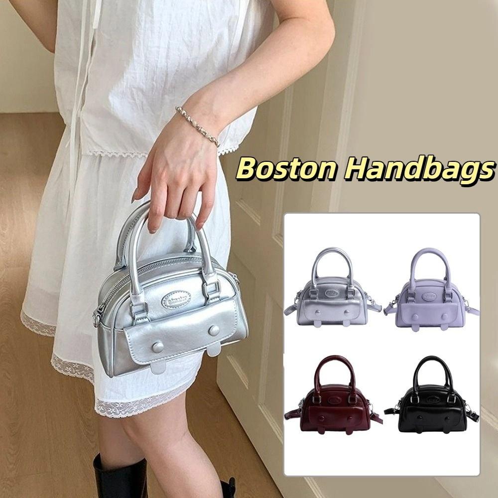 Luxury Boston Crossbody Bag Korean PU Leather Handbags Trendy Women's Underarm Bag  Gifts