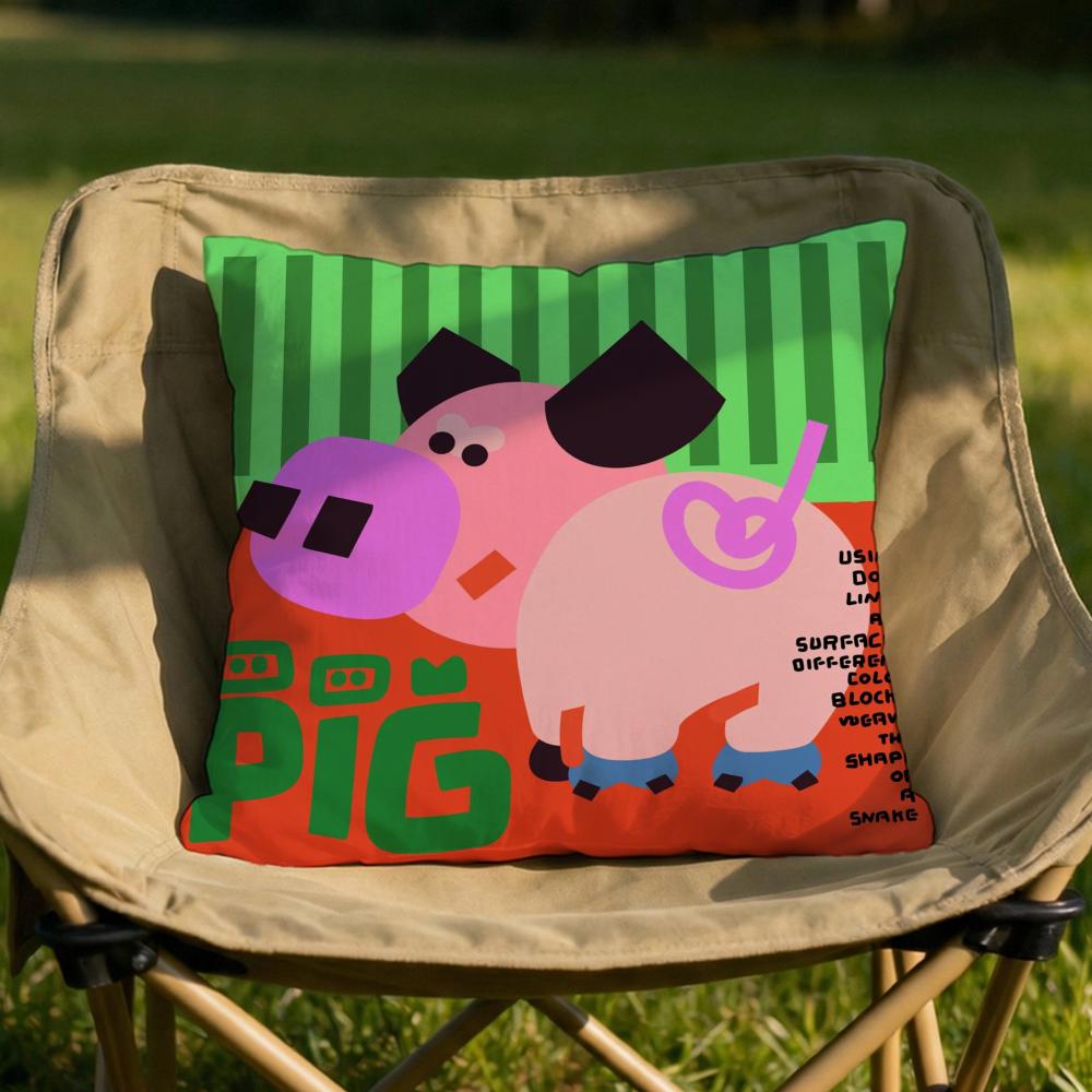 Chinese Zodiac Print Cushion Cover Soft Reversible Durable Pillow Cover MultiScene Use for Home Car Daily Comfort