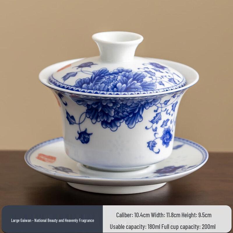 Dehua Blue & White Porcelain Gaiwan