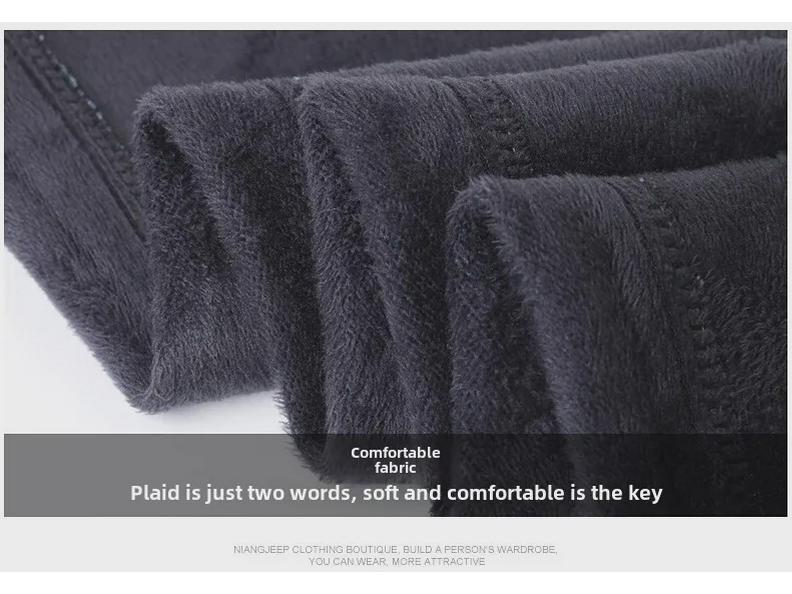 Men's Classic Plus Velvet Jeans - High-End, Stretch, Thick, Warm, and Comfortable for Autumn/Winter Business Leisure Wear.