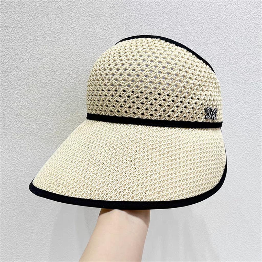 Faltbarer Stroh-Sonnenhut mit breiter Krempe für Damen mit Sonnenschutz Packbares Design Floppy-Hut Perfekt für Urlaubsbekleidung
