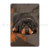 Rottweiler Rottie Dog Portrait Colorful Collage Art Metal Plaque Garage Club Wall Wall Plaque Printed Wall Mural Tin Sign Poster