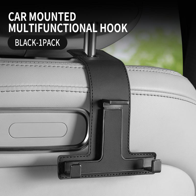 Car Headrest Bag Hook Hanger Auto Backseat Bracket Mobile Phone Holder Leather Rear Seat Hanging Dual Handbag Hooks Accessories