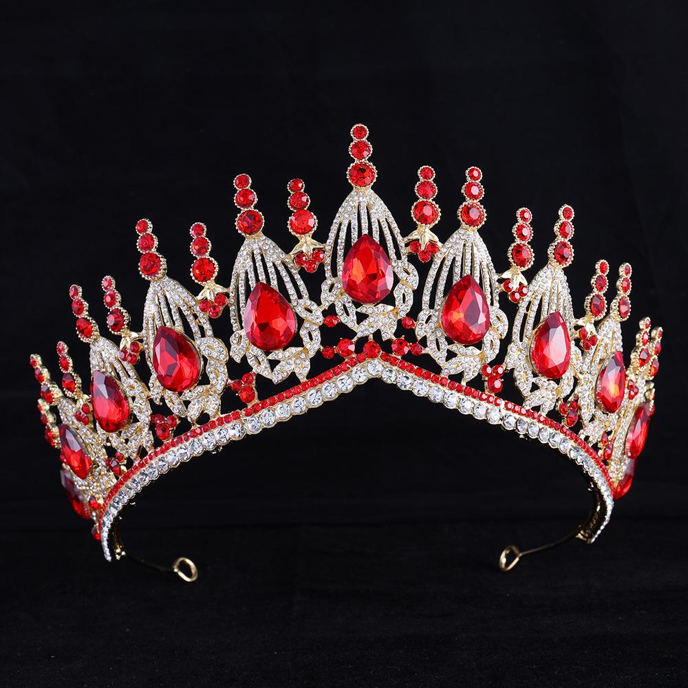 DIEZI 17 Colors Luxury Princess Opal Crystal Crown For Women Girls Wedding Elegant Luxury Baroque Tiara Party Hair Dress Jewelry