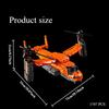 Armed Helicopter Style High Difficulty Osprey Tiltrotor Model, DIY Educational Building Blocks Toy, Decorative Ornament Gift