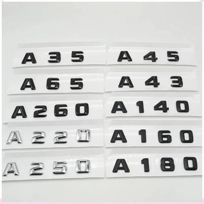 3D Glossy Black Rear Tail Emblem  For A Class W168 W169 W176 W177 A35 A45 A65 A43 A160 A180 A200 A220 A250 A260 Accessories