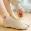Heart Embroidery Cute Socks Women Hollow Out Mesh Thin Breathable Low Tube Short Socks JK Lolita Sweet Girls Kawaii Women Socks