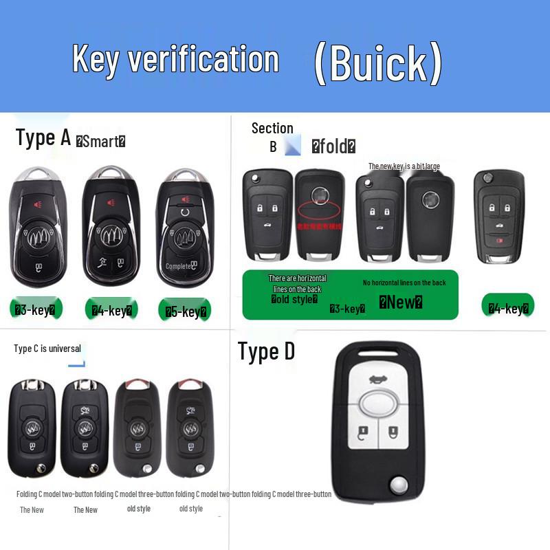 Чехол для ключей для 24 Buick Regal, Excelle, Verano, Envision, GL8, LaCrosse и Angke Old Buick B3 [Khaki Brown]