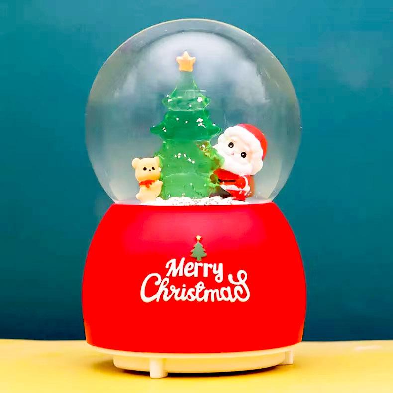 Children's Christmas Decorations: Crystal Ball Music Box Ornament for Tabletop
