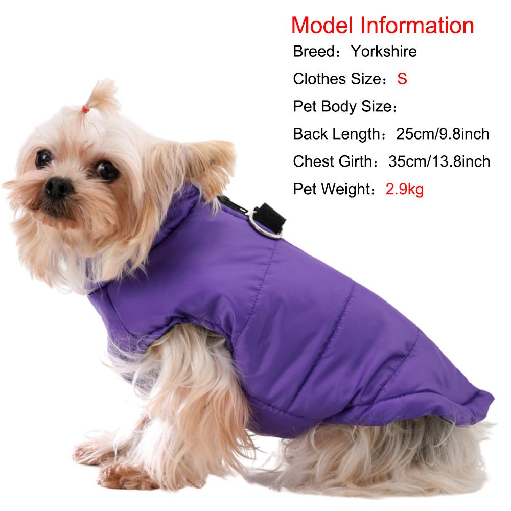 Winter Dog Clothes Cold Proof  D-ring Warm Dog Jacket  PP Cotton  Outdoor Puppy Clothing Coat Chihuahua French Bulldog Outfits