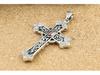 S925 Sterling Silver Retro Thai Pattern Cross Pendant