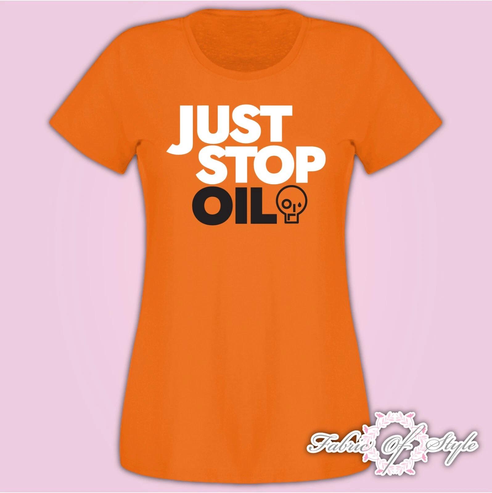 JUST STOP OIL T- Shirt, Environment Protest March , Female - Orange 4XL