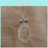 Elegant Wish Glass Real Dandelion Seeds In Glass Bottle Necklace Pendant