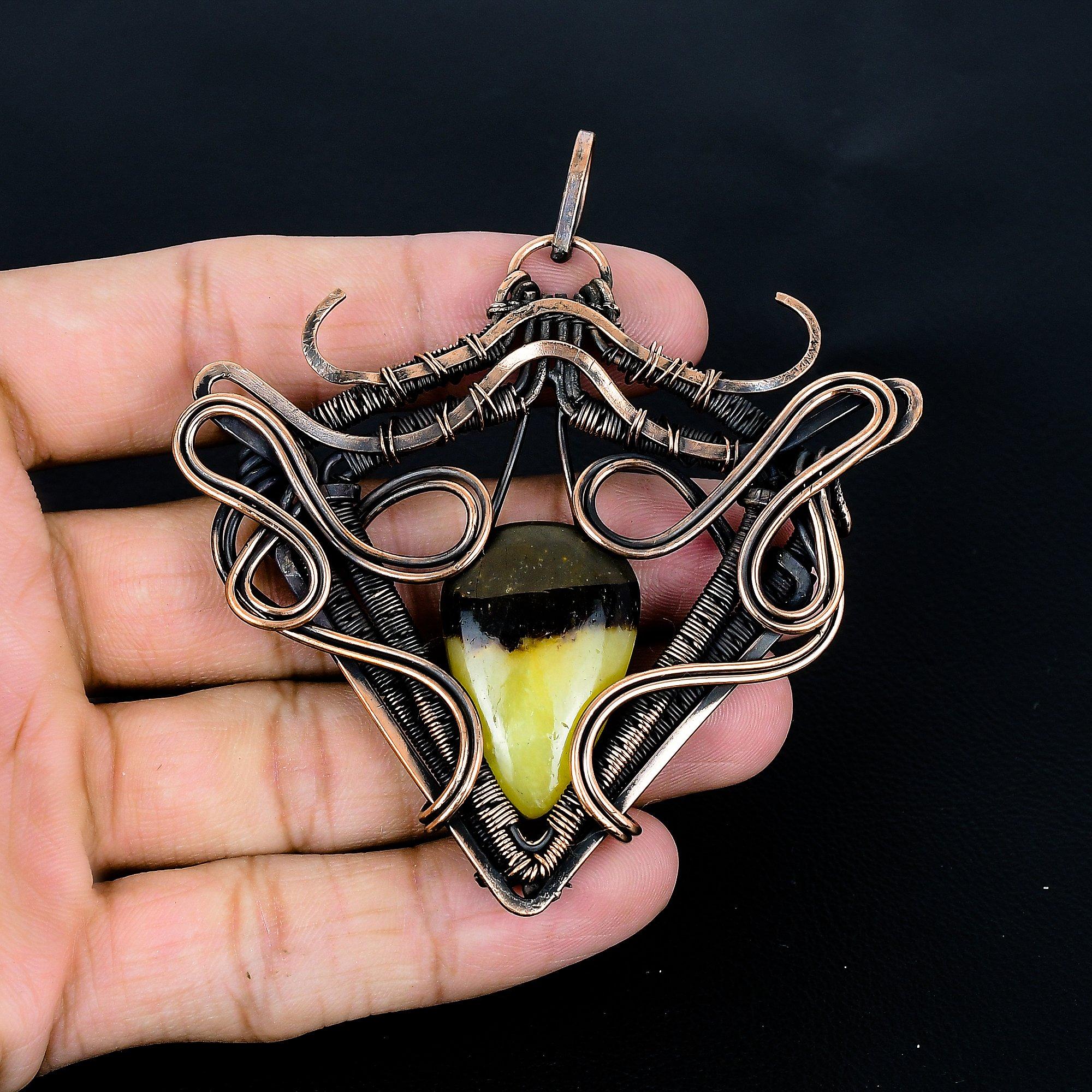 

Septarian 999 Copper Wire Wrapped Pendant, Handmade Gemstone Pendant Jewelry, Gifts For Wife Brand New Pendant 2.55 Inches