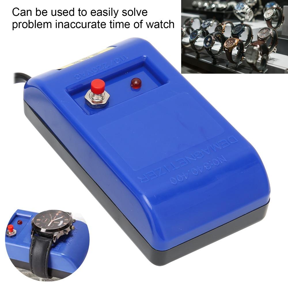 Practical Blue Plastic Watch Demagnetizer 110V/220V Dual Voltage Professional Watch Repairing Tool Degaussing Tool Watch Repair