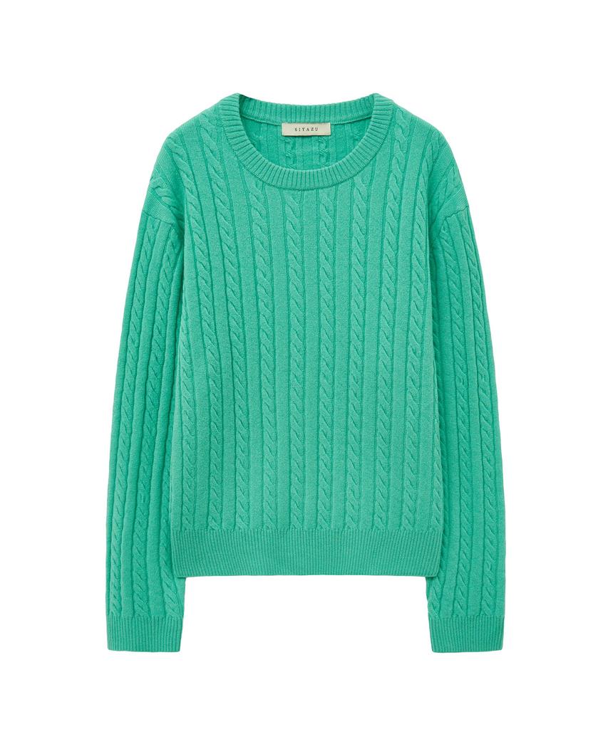 Siyajyu Sikn2153 Palette Wool Cable Knit_Mint