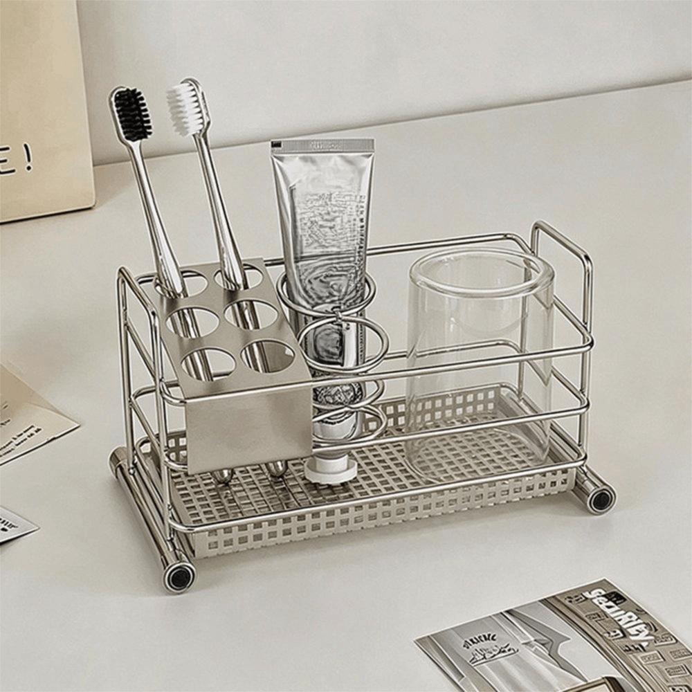 Rust Resistant Countertop Organizer Stainless Steel Toothpaste Stand Countertop