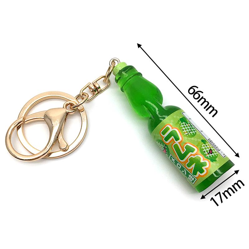 1 Piece Cute Creative Miniature Soda Drink Charm Mini Dollhouse Ornament Simulation Japanese Marbles Bobble Soda Keychain
